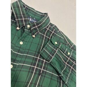 Ralph Lauren Blaire Mens XL Green Plaid Button Down Shirt Long Sleeve Cotton